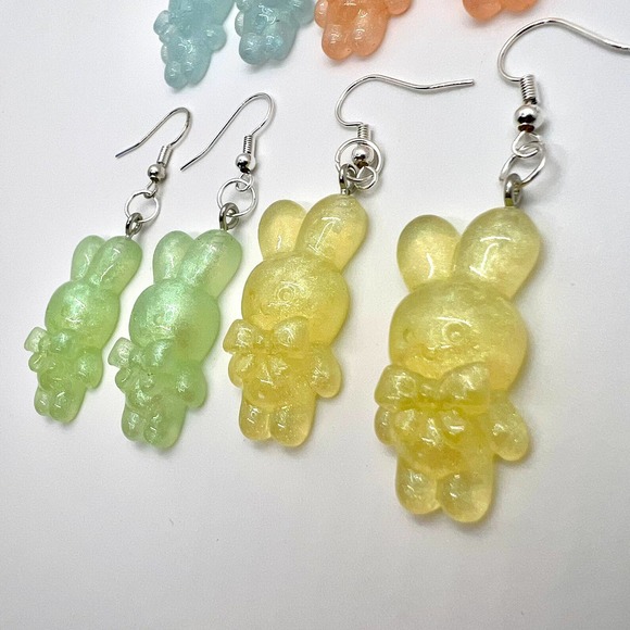 Bunny Earrings - Rabbit Earring - Easter Earring - Holiday Earring - Cottagecore - Picture 5 of 10